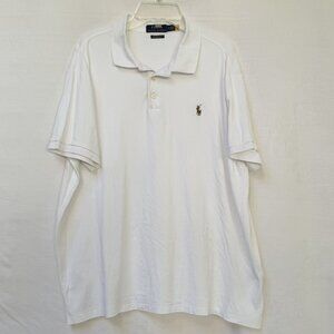 Polo Ralph Lauren Shirt Mens XL Custom Slit Fit Pony Cotton Soft Polo White
